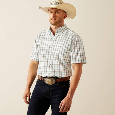 Ariat Men's Pro Series Cooper Classic Fit Shirt (White Plaid) Size XL