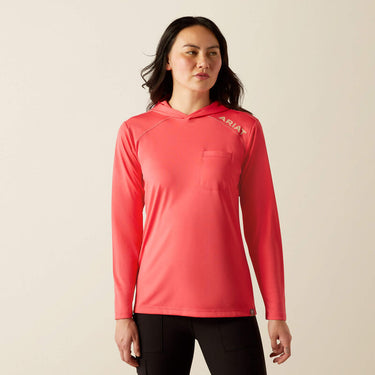 Ariat Women's Rebar Sunblocker Hooded T-Shirt (Rouge Red) Size XL