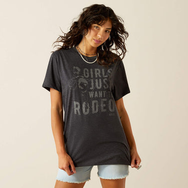 Ariat Rodeo Girls T-Shirt (Charcoal Heather) Size XL