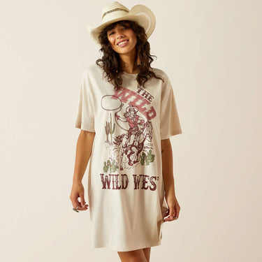 Ariat Wild Cowgirl Tee Dress (Oatmeal Heather) Size XL