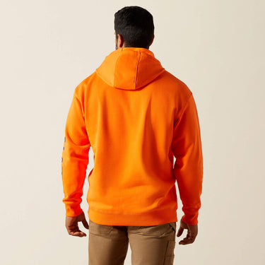 Ariat Rebar Graphic Hoodie (Safety Orange/Rebar Grey) Size XXL