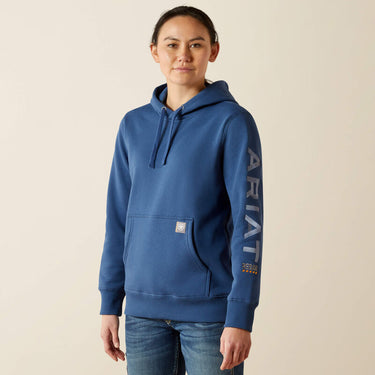 Ariat Rebar Graphic Hoodie (Ensign Blue/Endless Sky) Size XL