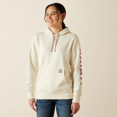 Ariat Rebar Graphic Hoodie (Vanilla Ice/Orchid Haze) Size L