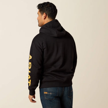 Ariat Rebar Lightweight Logo Hoodie (Black/Rebar Orange) Size L