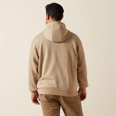 Ariat Rebar Lightweight Logo Hoodie (Oatmeal Heather/Black) Size XL