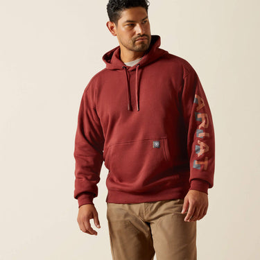 Ariat Rebar Lightweight Logo Hoodie (Madder Brown) Size XL