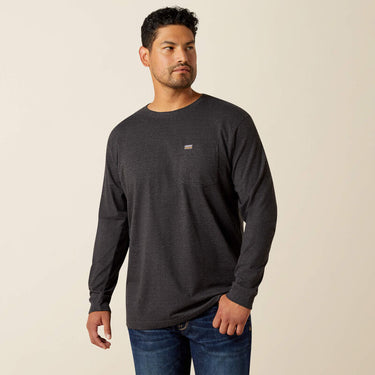 Ariat Rebar Cotton Strong Standard Pocket T-Shirt (Charcoal Heather) Size XL