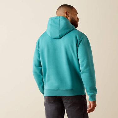 Ariat Rebar Lightweight Logo Hoodie (Teal/Micro Chip) Size L