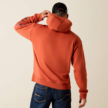 Ariat Rebar Lightweight Logo Hoodie (Burnt Brick/Brandy Snifter) Size XL