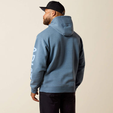 Ariat Rebar Lightweight Logo Hoodie (Baleen Blue Heather/Dusty Blue) Size L