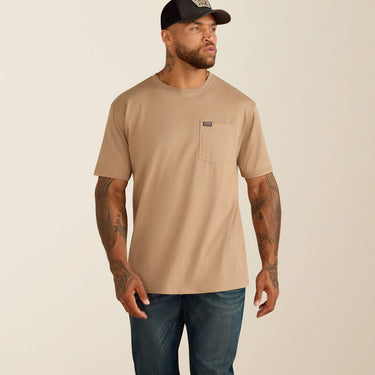 Ariat Rebar Cotton Strong Standard Pocket T-Shirt (Greige) Size M