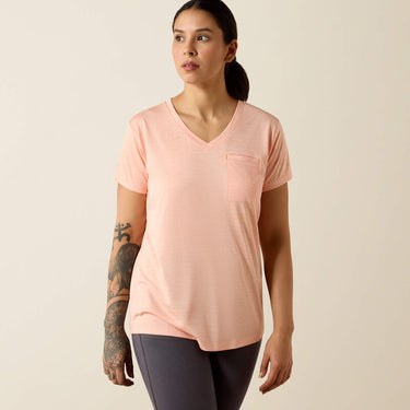 Ariat Rebar Evolution Mother V-Neck T-Shirt (Papaya Peach) Size S