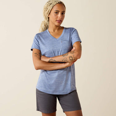 Ariat Rebar Evolution Mother V-Neck T-Shirt (Coastal Fjord) Size L