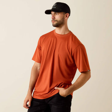 Ariat Rebar Heat Fighter Textured Logo T-Shirt (Burnt Brick) Size M