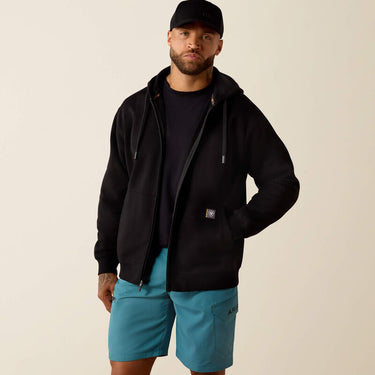 Ariat Rebar Lightweight Label Full Zip Hoodie (Black) Size M