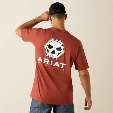 Ariat Rebar Cotton Strong Bolt Skull T-Shirt (Brandy Snifter) Size XL