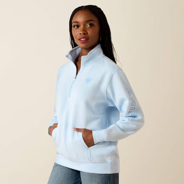 Ariat Logo 1/2 Zip Sweatshirt (Nantucket Breeze) Size XL