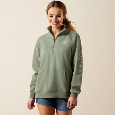 Ariat Logo 1/2 Zip Sweatshirt (Sea Spray) Size XL