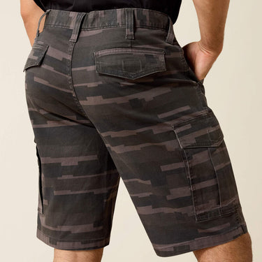 Ariat Rebar DuraStretch Made Tough Cargo 11" Short (Black Masonry Camo) Size 36
