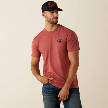 Ariat Banner Badge T-Shirt (Red Clay Heather) Size XL