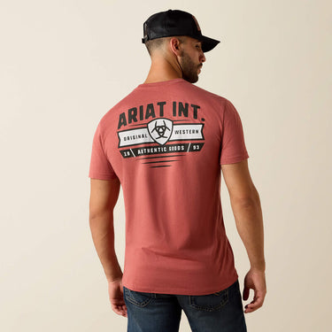 Ariat Banner Badge T-Shirt (Red Clay Heather) Size XL