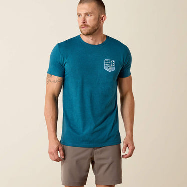 Ariat Stripe Patriotic Badge T-Shirt (Monaco Blue) Size L
