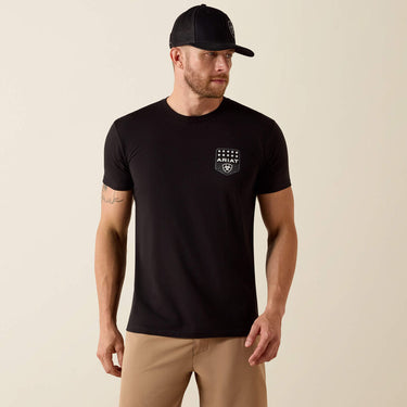 Ariat Stripe Patriotic Badge T-Shirt (Black) Size L