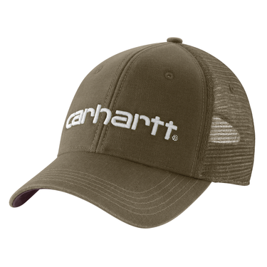 Carhartt Canvas Mesh-Back Logo Graphic Cap (Burnished Logs/Blackberry)