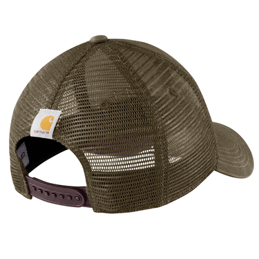 Carhartt Canvas Mesh-Back Logo Graphic Cap (Burnished Logs/Blackberry)