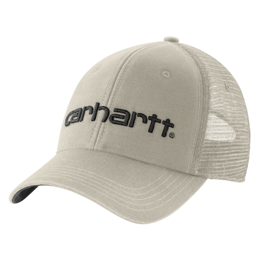 Carhartt Canvas Mesh-Back Logo Graphic Cap (Cobblestone/Black)