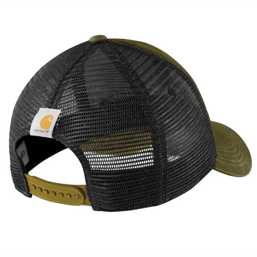 Carhartt Canvas Mesh-Back Logo Graphic Cap (Dark Bronzed Green)