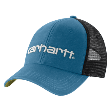 Carhartt Canvas Mesh-Back Logo Graphic Cap (Dark Tranquil Blue/Dill)