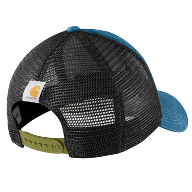 Carhartt Canvas Mesh-Back Logo Graphic Cap (Dark Tranquil Blue/Dill)