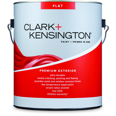 Clark+Kensington Flat Tint Base Ultra White Base Exterior Paint and Primer Exterior 1 gal