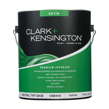 Clark+Kensington Satin Tint Base Neutral Base Paint + Primer Interior 1 gal