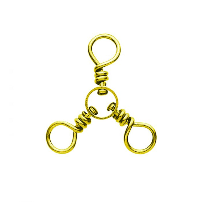 Eagle Claw 3-Way Swivels #4 Brass