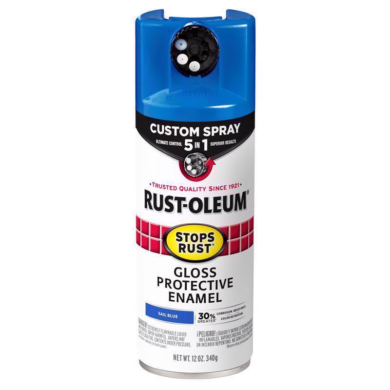 Load image into Gallery viewer, Rust-Oleum Stops Rust Custom Spray 5-in-1 Gloss Sail Blue Spray Paint 12 oz
