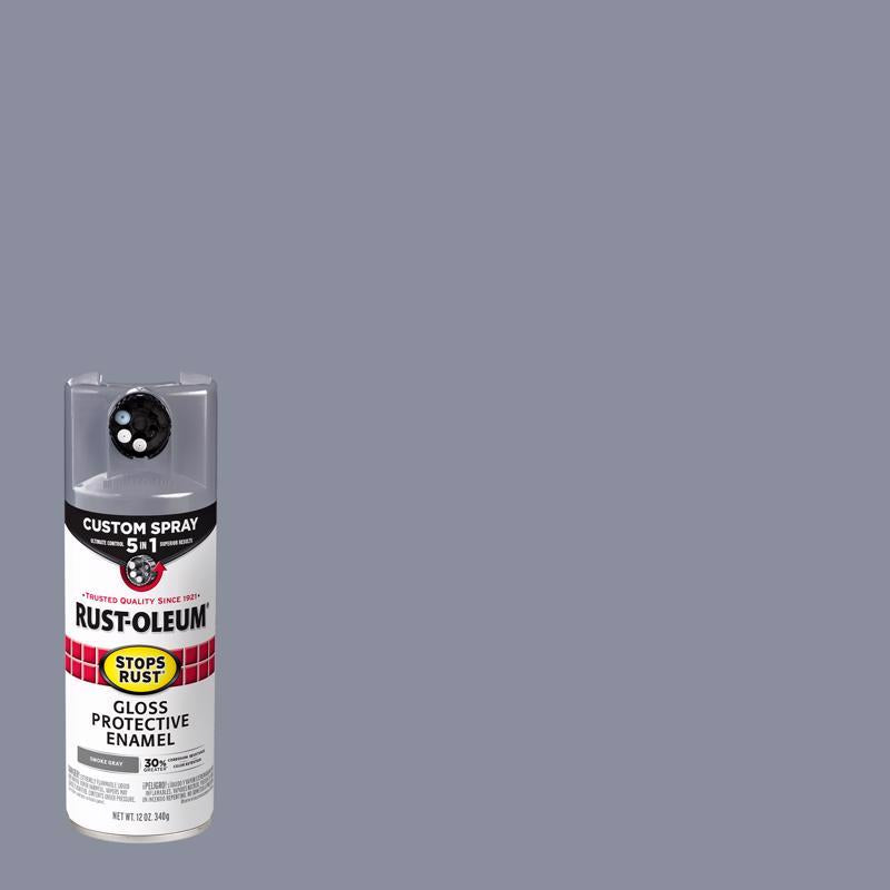 Load image into Gallery viewer, Rust-Oleum Stops Rust Custom Spray 5-in-1 Gloss Smoke Gray Spray Paint 12 oz
