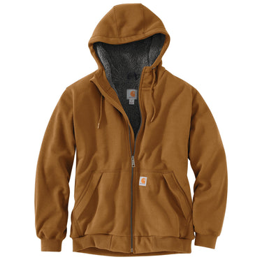 Carhartt Rain Defender® Relaxed Fit Midweight Sherpa-Lined Full-Zip Sweatshirt (Carhartt Brown) Size XXL