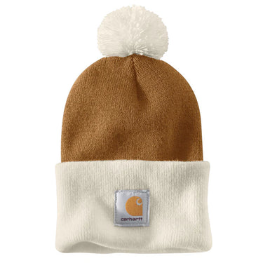 Carhartt Knit Pom Cuffed Beanie (Carhartt Brown)