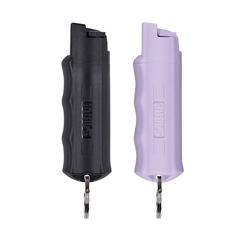 Load image into Gallery viewer, SABRE Pepper Spray Key Chain - Black &amp; Lavender (2 Pack)
