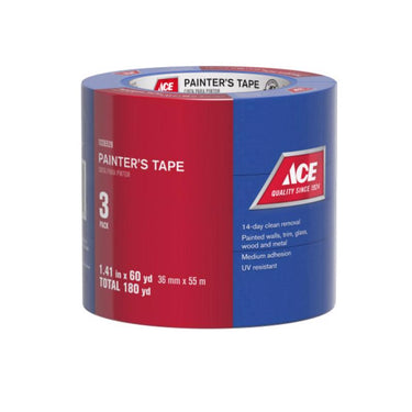 ACE 1.41 in. W X 60 yd L Blue Medium Strength Painter's Tape 3 pk