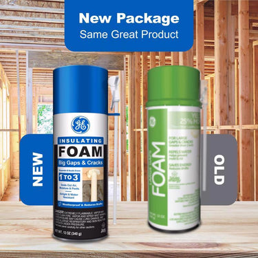 GE Pale Yellow Foam Big Gaps and Cracks Insulating Sealant 12 oz