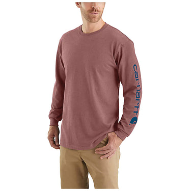 Carhartt Loose Fit Heavyweight Long-Sleeve Logo Sleeve Graphic T-Shirt (Apple Butter) Size S