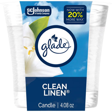 Glade Ivory Clean Linen Scent Air Freshener Candle 4.08 oz