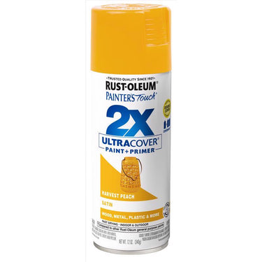 Rust-Oleum Painter's Touch Satin Harvest Peach Paint+Primer Spray Paint 12 oz