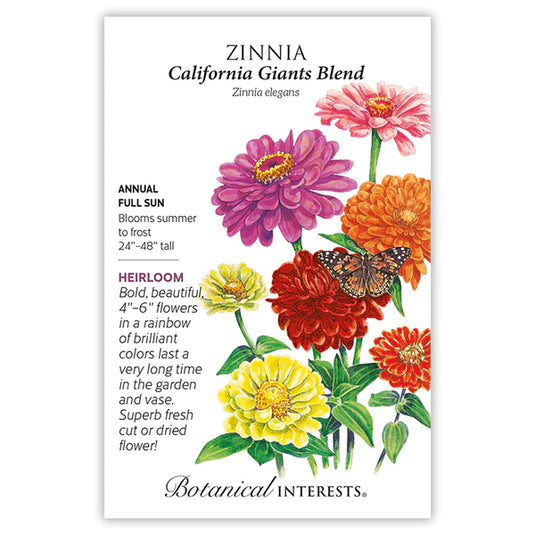 California Giants Blend Zinnia Seeds