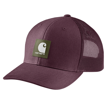 Carhartt Rugged Flex® Twill Mesh-Back Logo Patch Cap (Cherry Lacquer)