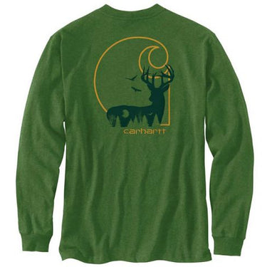 Carhartt Men's Heavyweight Hunt Graphic T-Shirt (Arborvitae Heather) Size 3XLT
