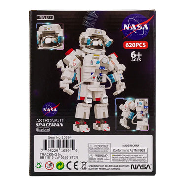 Back of the NASA Astronaut Spaceman building block set box